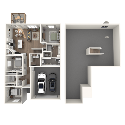 3 bedroom 2 bathroom Ranch floor plan at Okemos Grand Reserve in Okemos, MI